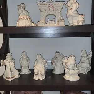 Lot of 6 Lenox China Jewels Santa’s.  All Perfect!